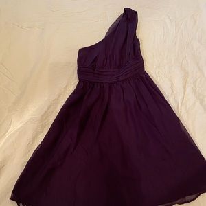 Plum One Shoulder Strap Dress